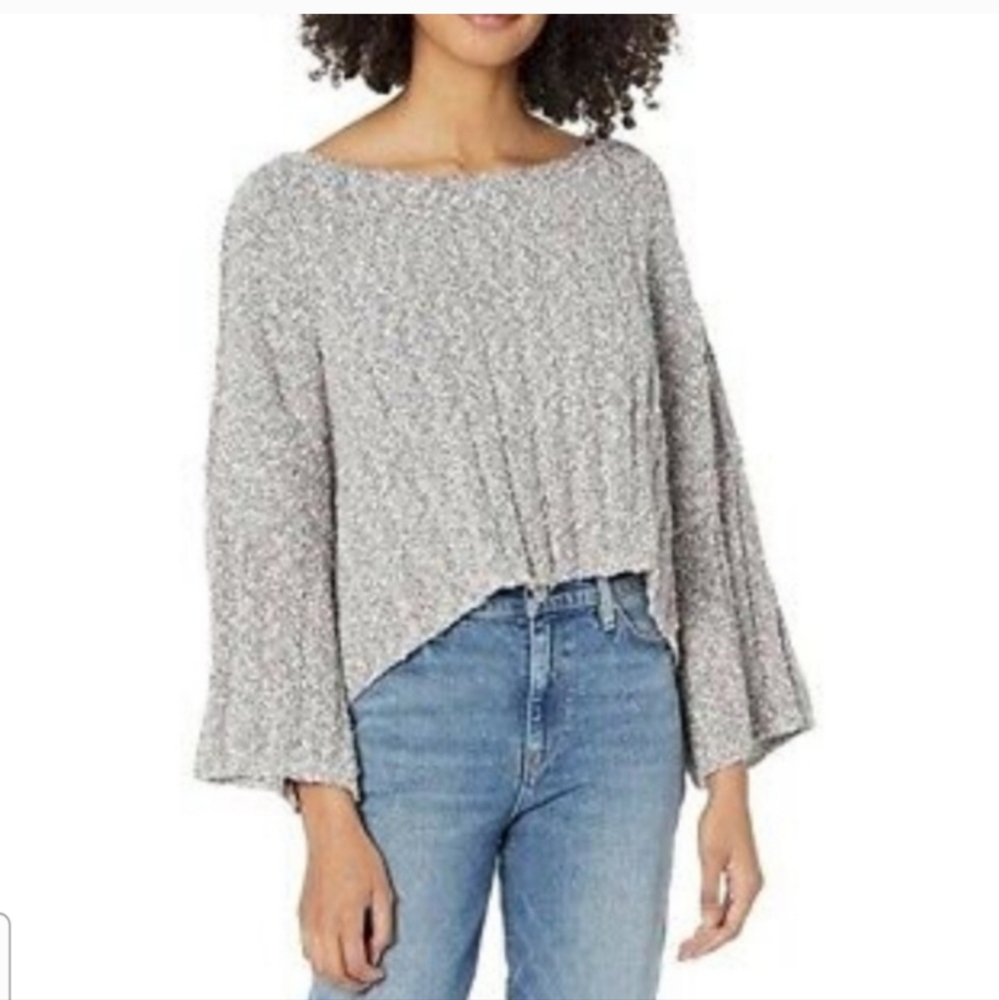Free People Good Day SP Cropped Pullover Oversized Sweater